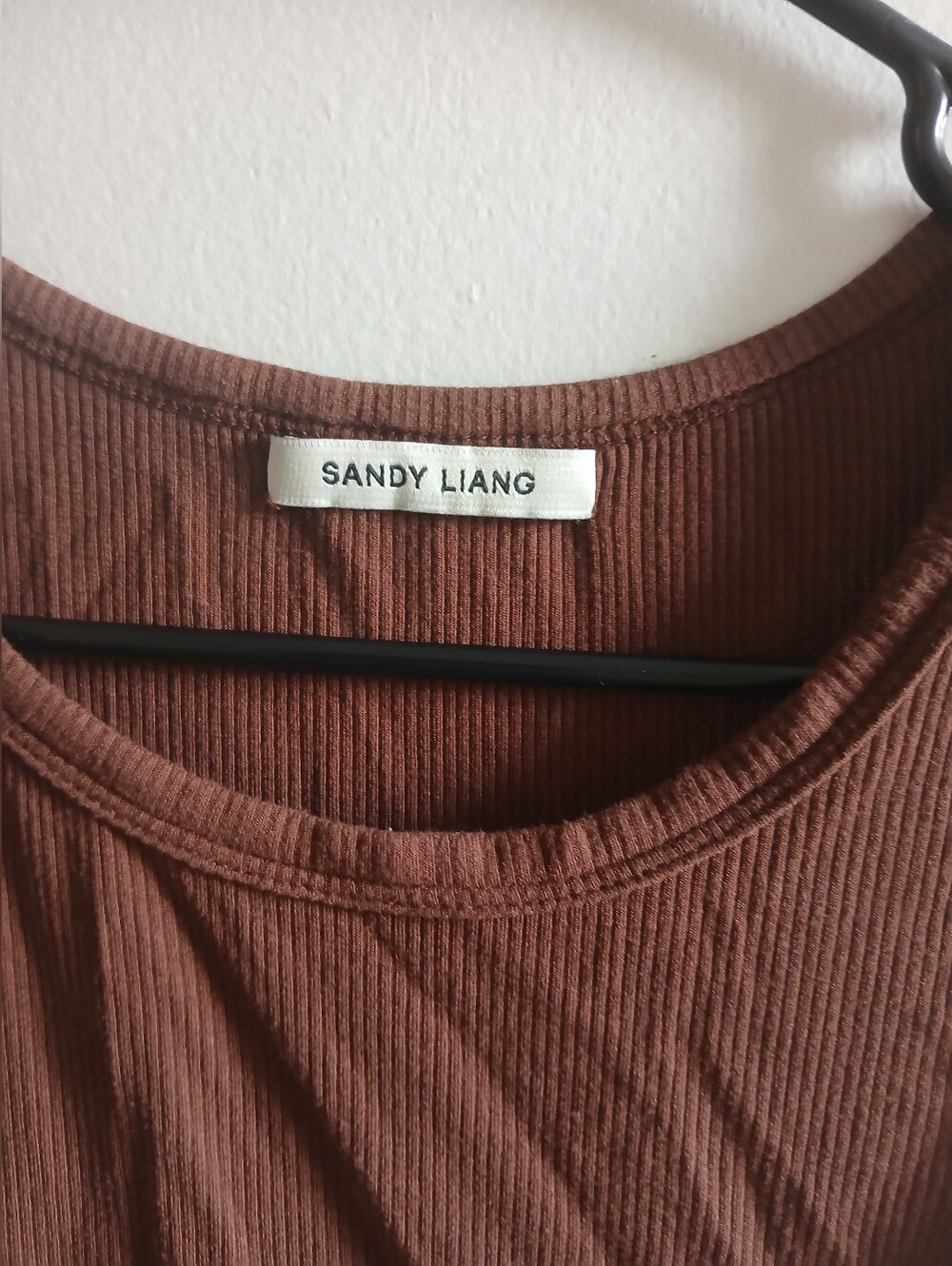 Sandy Liang Rust-Brown Ribbed Tank - Picture 2 of 6